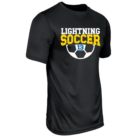 Lightning Soccer Player Number Polyester Short Sleeve