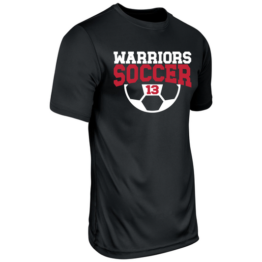 Warriors Soccer Player Number Polyester T-Shirt
