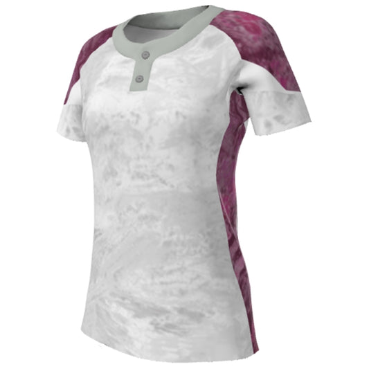 JSBJ20_RT-Girls Juice 2 Button Short Sleeve Loose with Real Tree Pattern