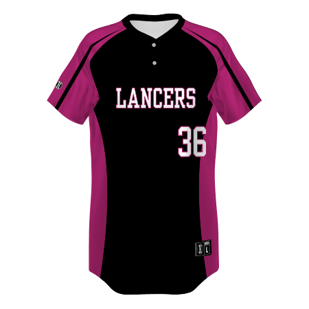 228432- Girls Free Style Sublimated 2 Button Softball Jersey