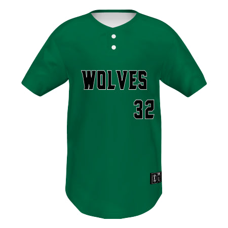 228232 - Youth Free Style Sublimated Pin Dot 2 Button Baseball Jersey
