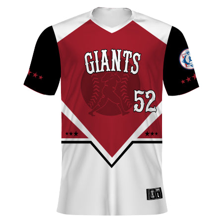 BR8239 - Youth Babe Ruth Free Style Sublimated V Neck Baseball Jersey