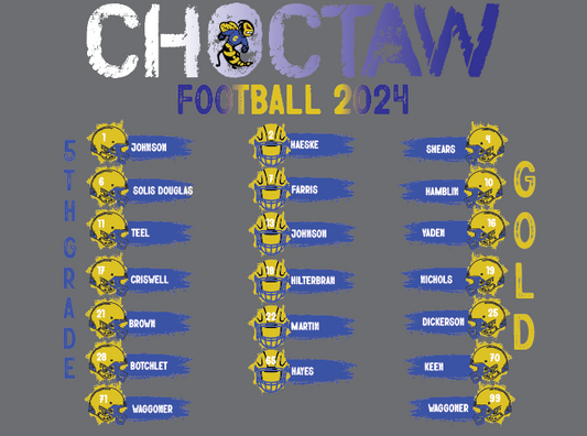 Choctaw Football 5th Grade Roster Hoodie