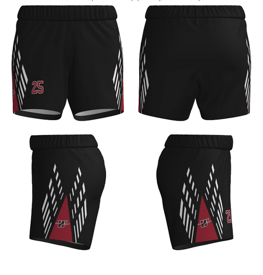 JBBS315W-Pierce Lady Warriors JUICE DOUBLE-PLY REVERSIBLE BASKETBALL 5" SHORT