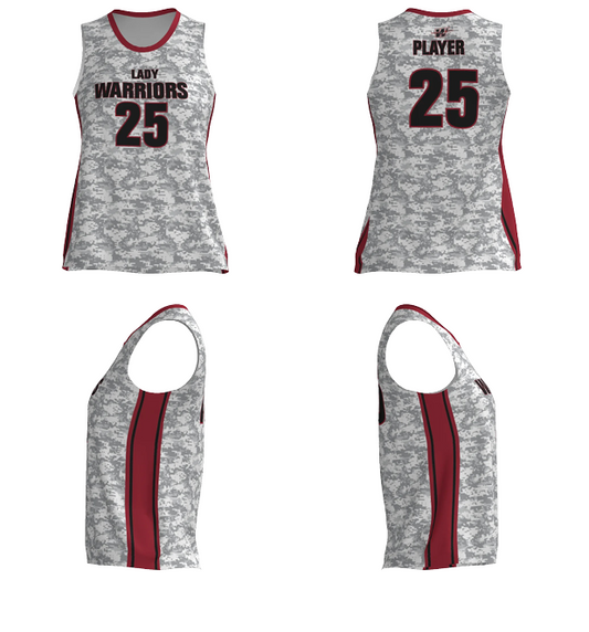 JBBJ312W - 2025 Clevenger Lady Warriors JUICE LOOSE DOUBLE-PLY REVERSIBLE BASKETBALL JERSEY