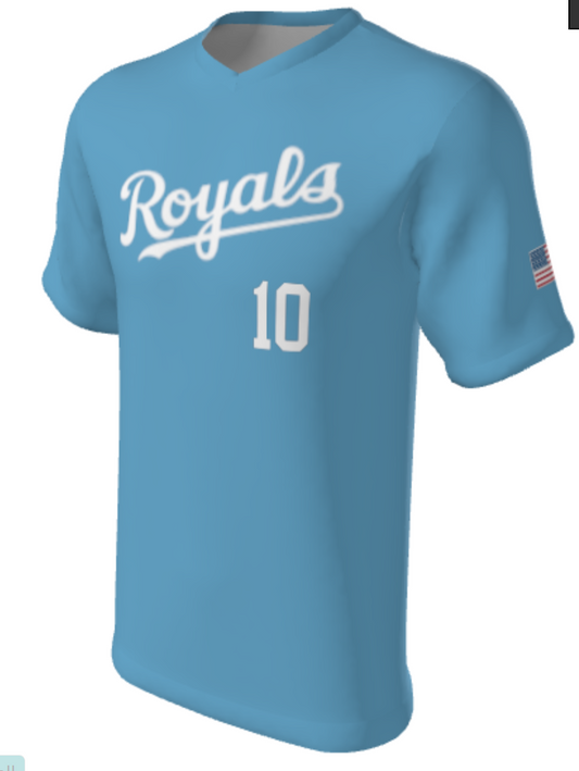 JMSV1 - Royals V-Neck Short Sleeve T-Shirt Jersey