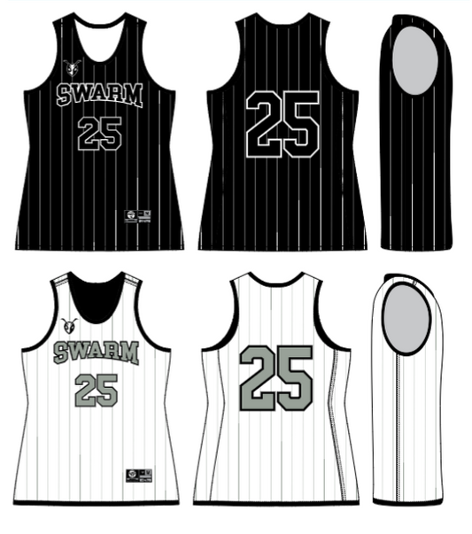 JBBJ611W - SWARM JUICE FITTED SINGLE-PLY REVERSIBLE BASKETBALL JERSEY
