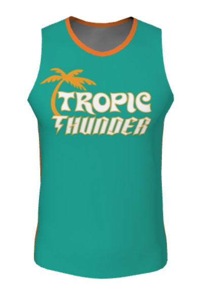 JBBJ611 - 2024 Keller Tropic Thunder JUICE FITTED SINGLE-PLY REVERSIBLE BASKETBALL JERSEY