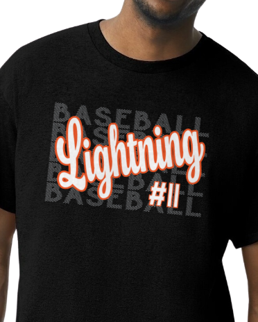 Lightning Baseball Number T-Shirt