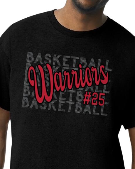 Basketball Warriors Fan Number Tee