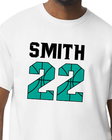 Lady Warriors Teal Basketball Number Fan Tee
