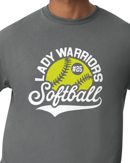 Lady Warriors Softball Player Number Tee