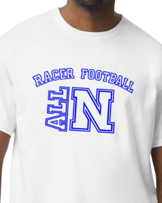 All N White Racer Football Tee