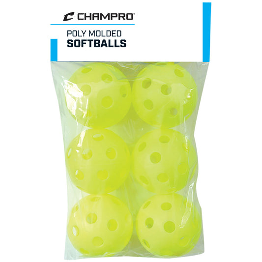 CSB-51C- 6 Pack - Yellow Poly Softballs