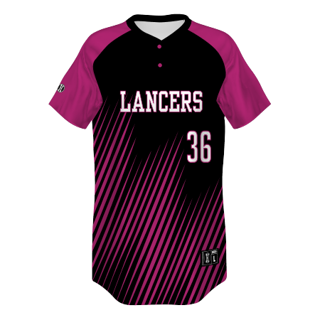 228432- Girls Free Style Sublimated 2 Button Softball Jersey