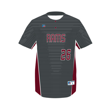 356S2B - Youth Free Style Sublimated 2 Button Baseball Jersey