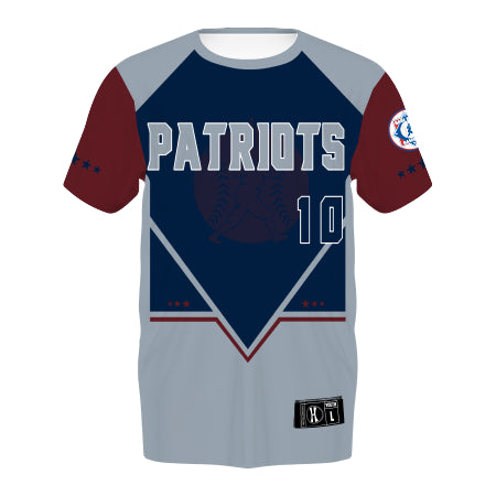 BR8237 - Youth Babe Ruth Free Style Sublimated Crew Neck Baseball Jersey