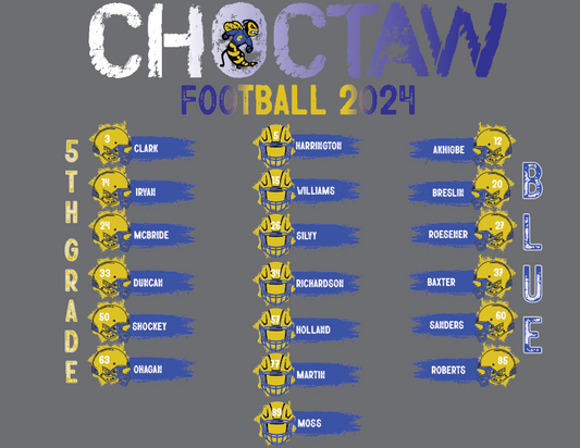 Choctaw Football 5th Grade Roster Hoodie