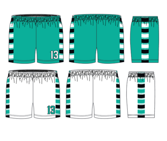 JBBS315W- Lady Warriors Teal Shorts
