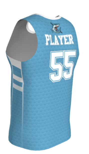 JBBJ611 - 2024 Keller Sharks JUICE FITTED SINGLE-PLY REVERSIBLE BASKETBALL JERSEY