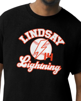 Cotton Lightning Bolt Baseball Number