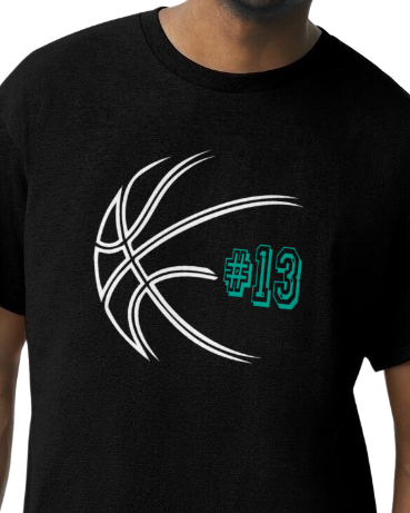 Lady Warriors Teal Number Tee