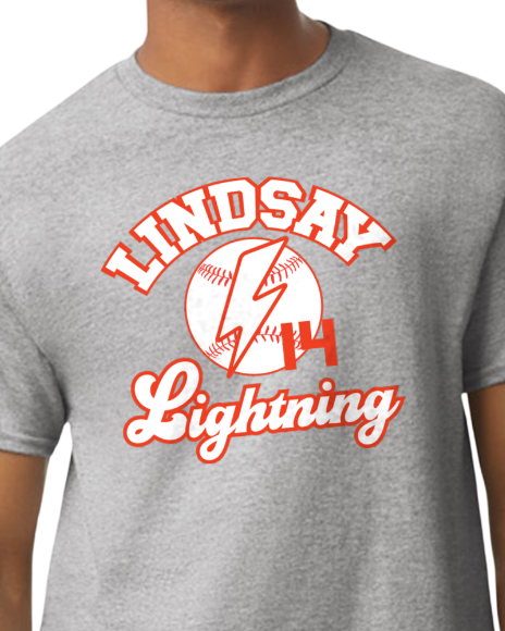 Cotton Lightning Bolt Baseball Number