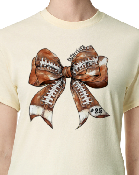 Warriors Football Player Number Bow Shirt