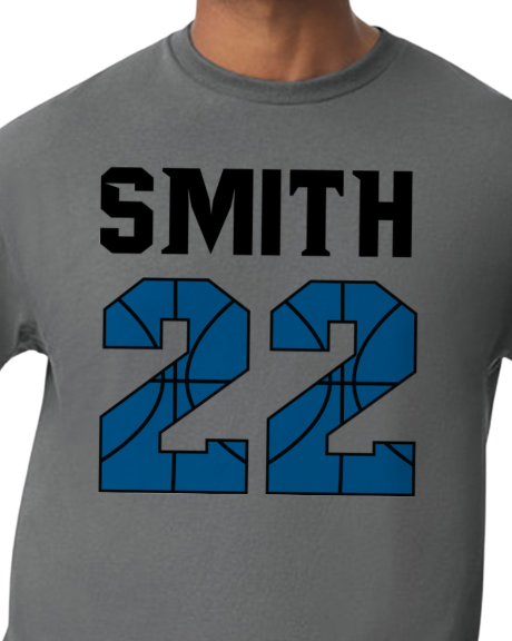 Basketball Player Name & Number Tee