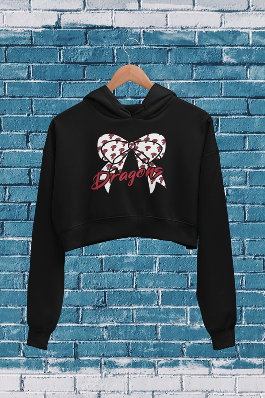 Purcell Cheer Bow Victory Fleece Crop Hoodie (Women's)